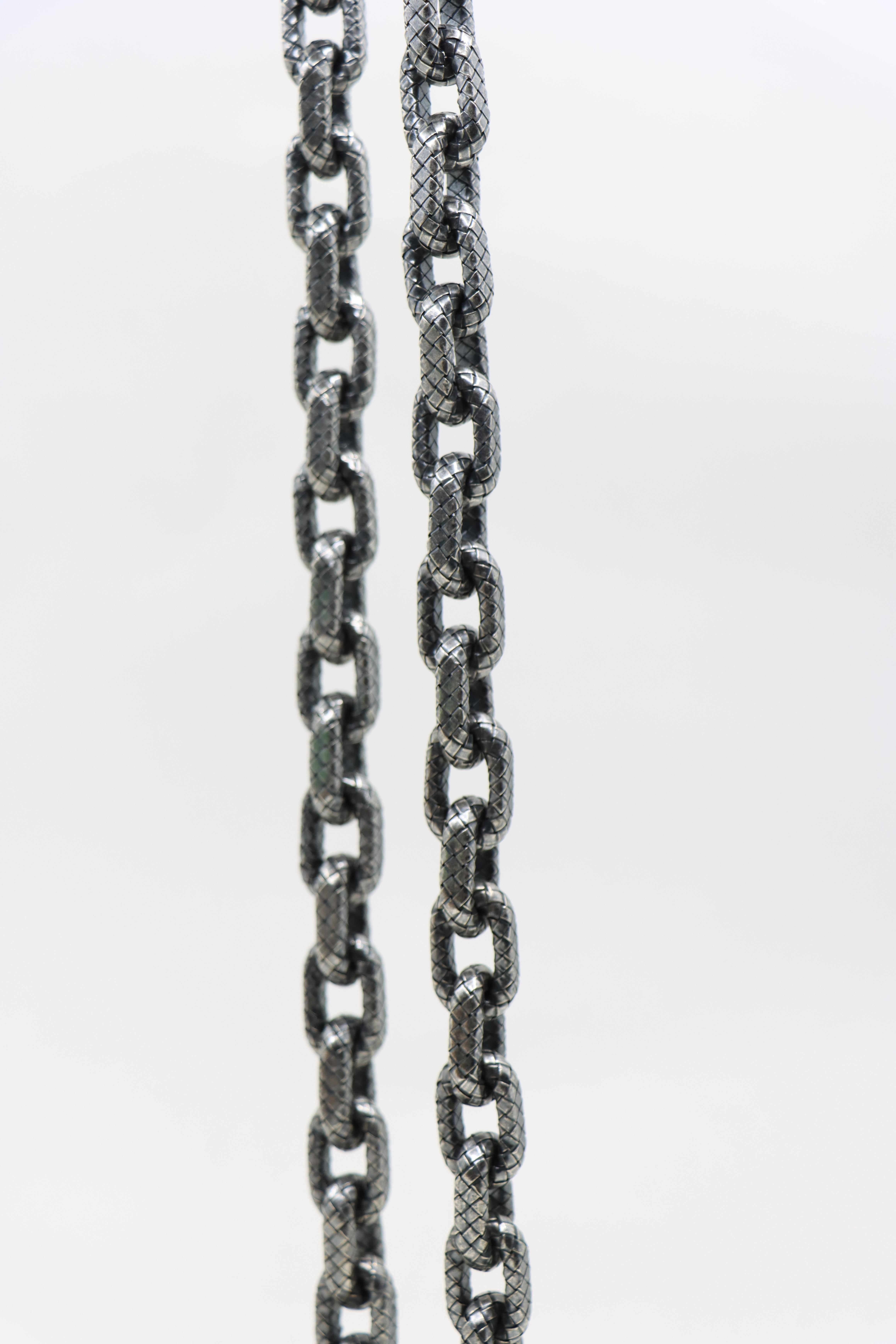 Bottega Veneta Collana a catena in argento 925 con trama a maglia grossa in vendita 3