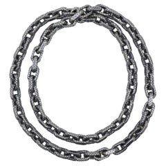 Bottega Veneta Sterling Silver Weave Chunky Chain Necklace