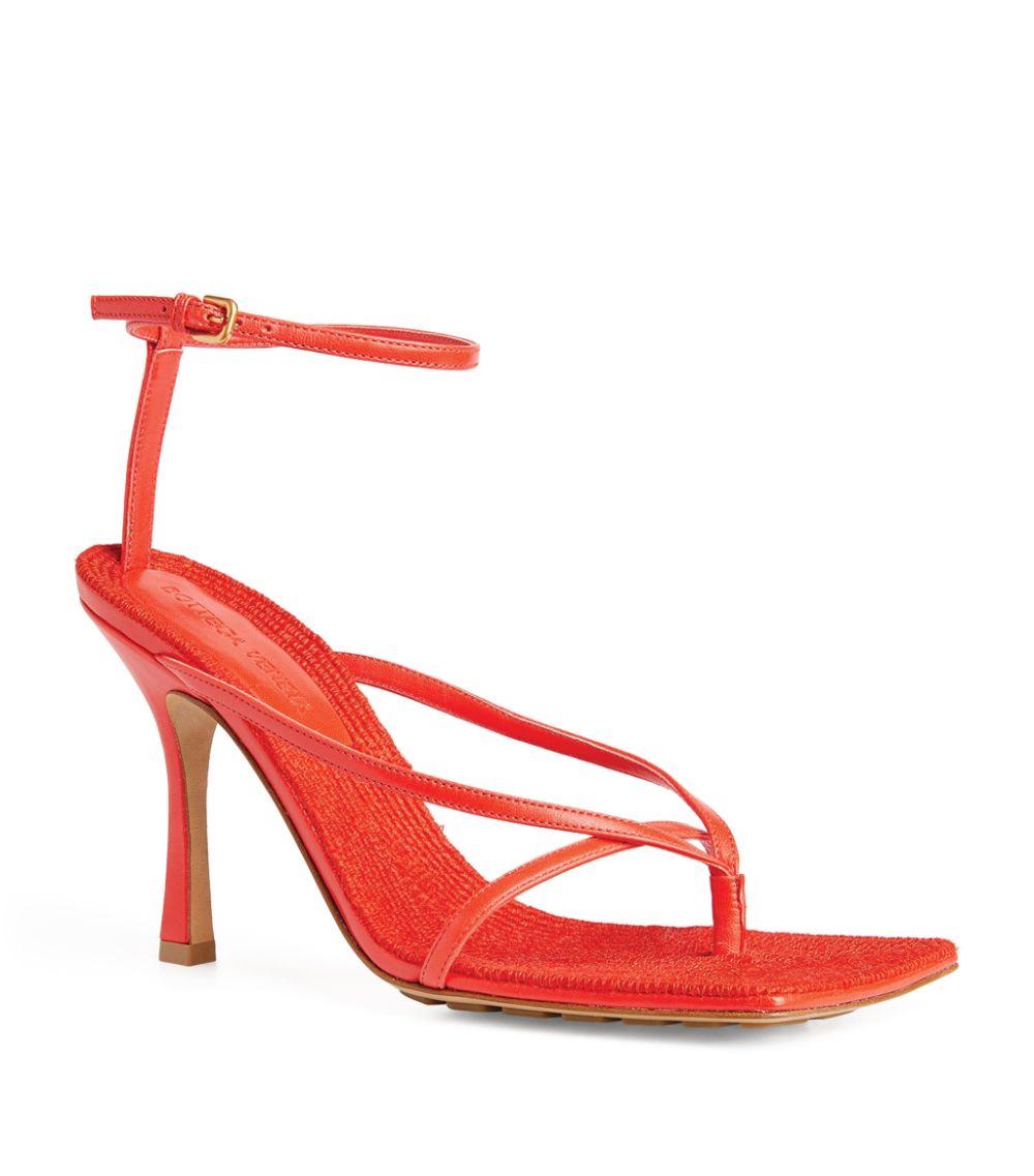 Bottega Veneta Stretch Leather Strappy Sandal in Tomato Sz 36 In New Condition For Sale In Paradise Island, BS