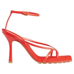 Bottega Veneta Stretch Leather Strappy Sandal in Tomato Sz 36