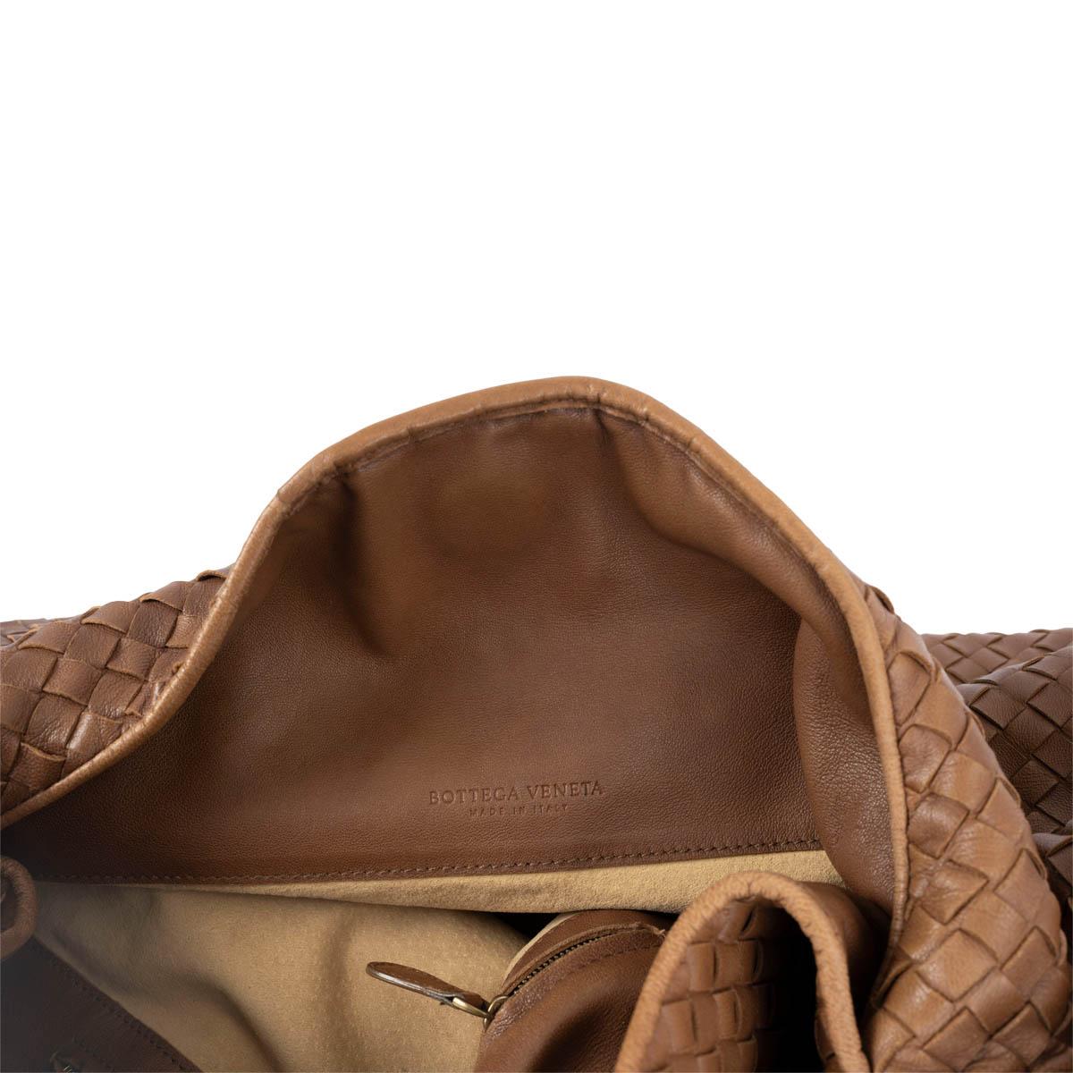 BOTTEGA VENETA tan brown leather SOLANE INTRECCIATO Hobo Bag 1