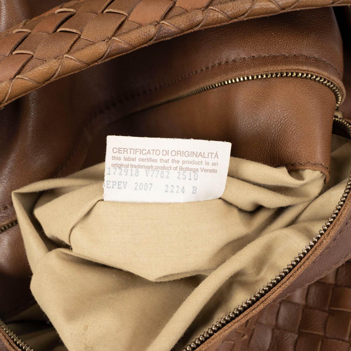 BOTTEGA VENETA tan brown leather SOLANE INTRECCIATO Hobo Bag 2