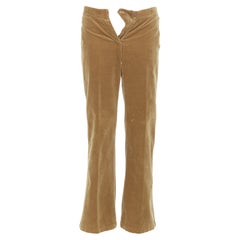 Pantalones de terciopelo marrón claro de Bottega Veneta con ribete en las perneras, talla IT38 XS