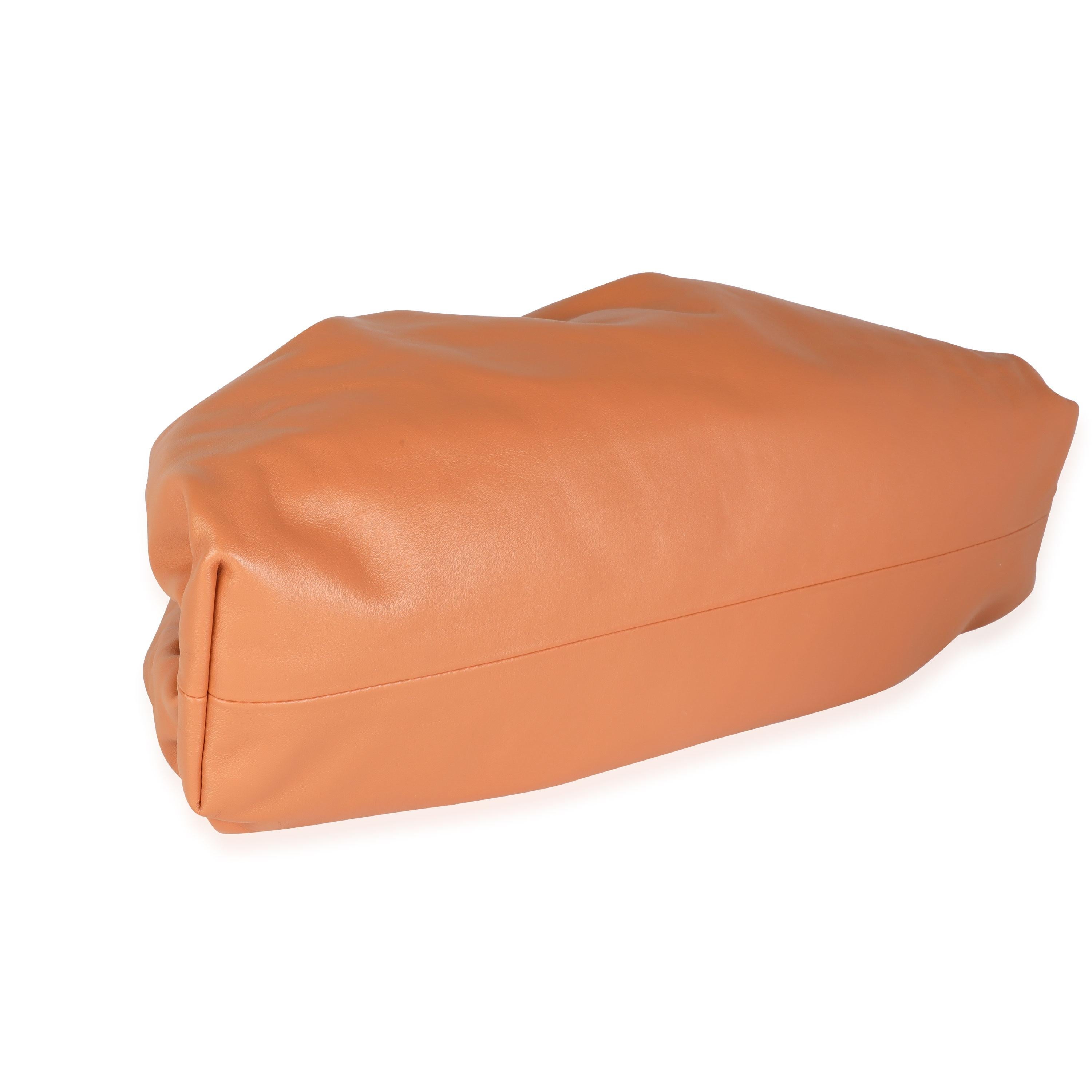 Orange Bottega Veneta Tan Calfskin Leather Pouch For Sale