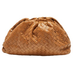 Bottega Veneta Tan Intrecciato Leather Pouch Clutch