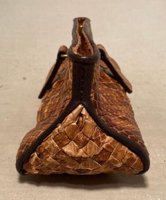 Bottega Veneta Tan Snakeskin Clutch