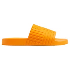 Bottega Veneta Tangerine Rubber Slides Sz 39