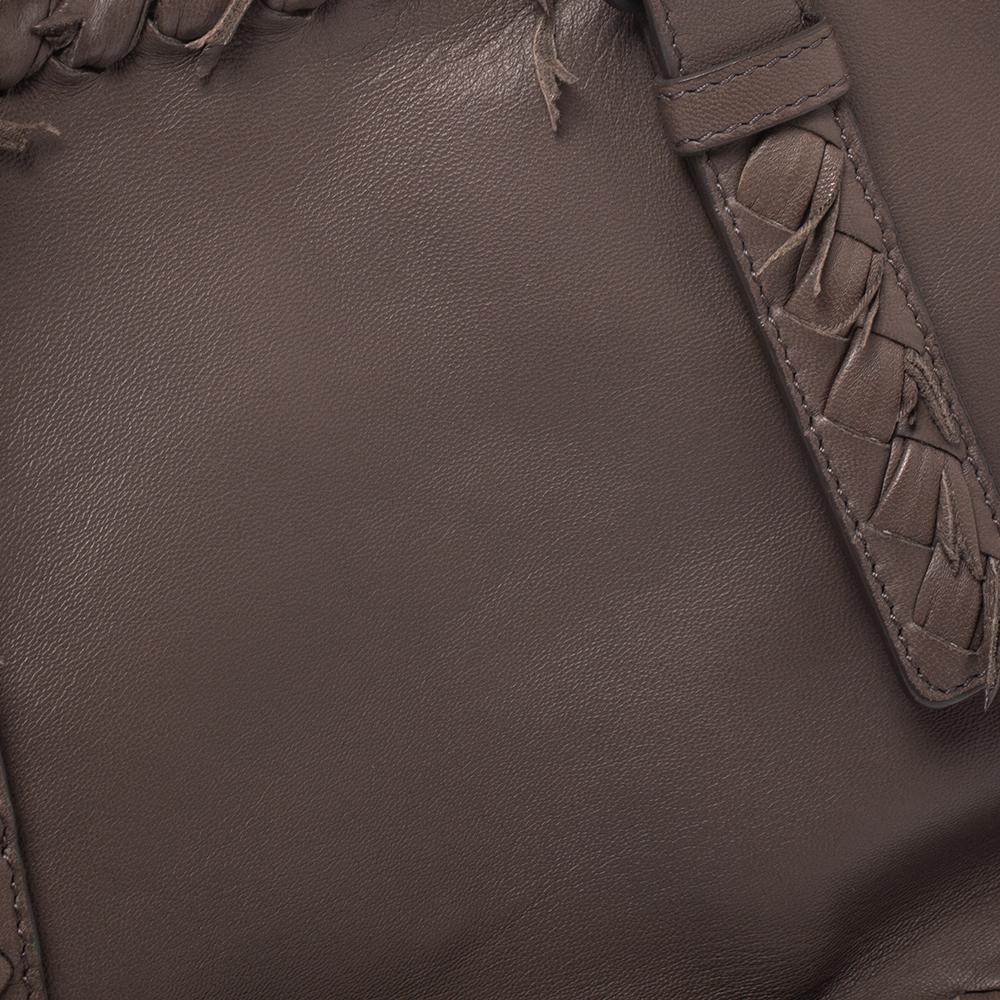 Bottega Veneta Borsa a tracolla con frange in pelle Intrecciato Taupe 5