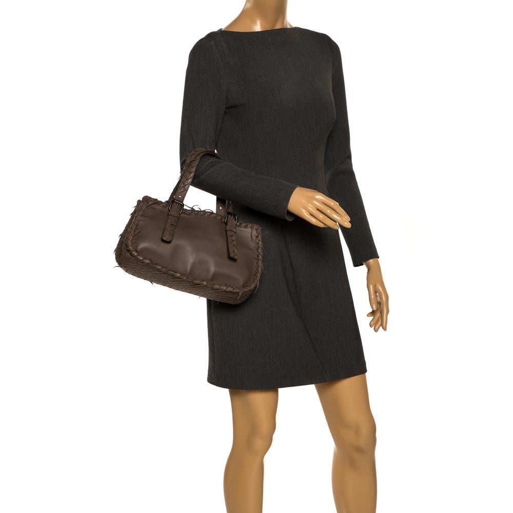 Nero Bottega Veneta Borsa a tracolla con frange in pelle Intrecciato Taupe