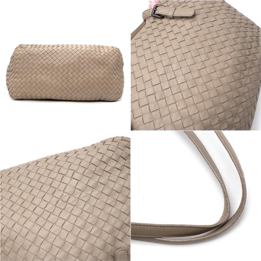 Women's Bottega Veneta Taupe Intrecciato Leather Tote Bag