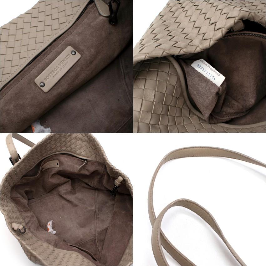 Bottega Veneta Taupe Intrecciato Leather Tote Bag 1