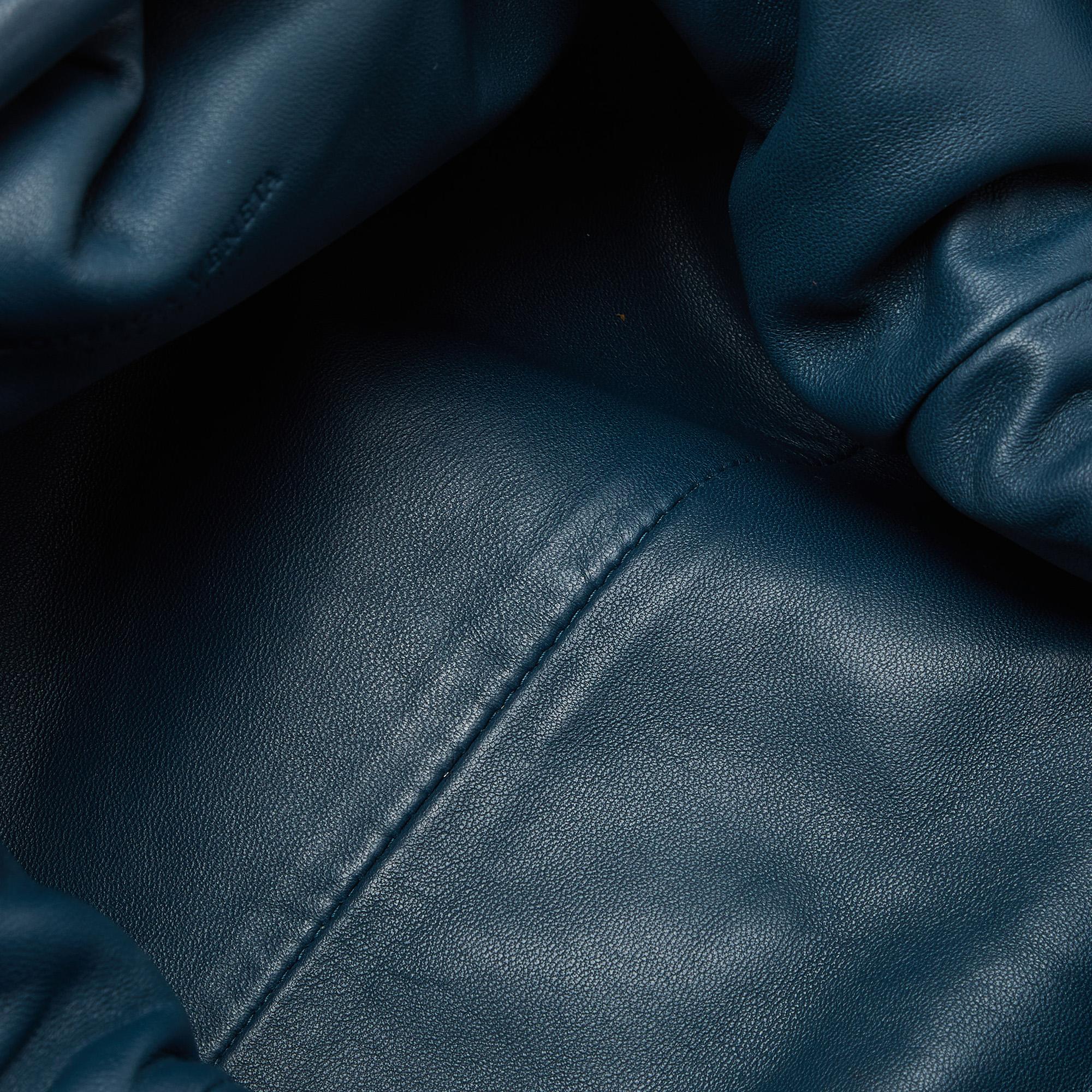 Bottega Veneta Teal Blue Intrecciato Leather Classic The Pouch Clutch 2