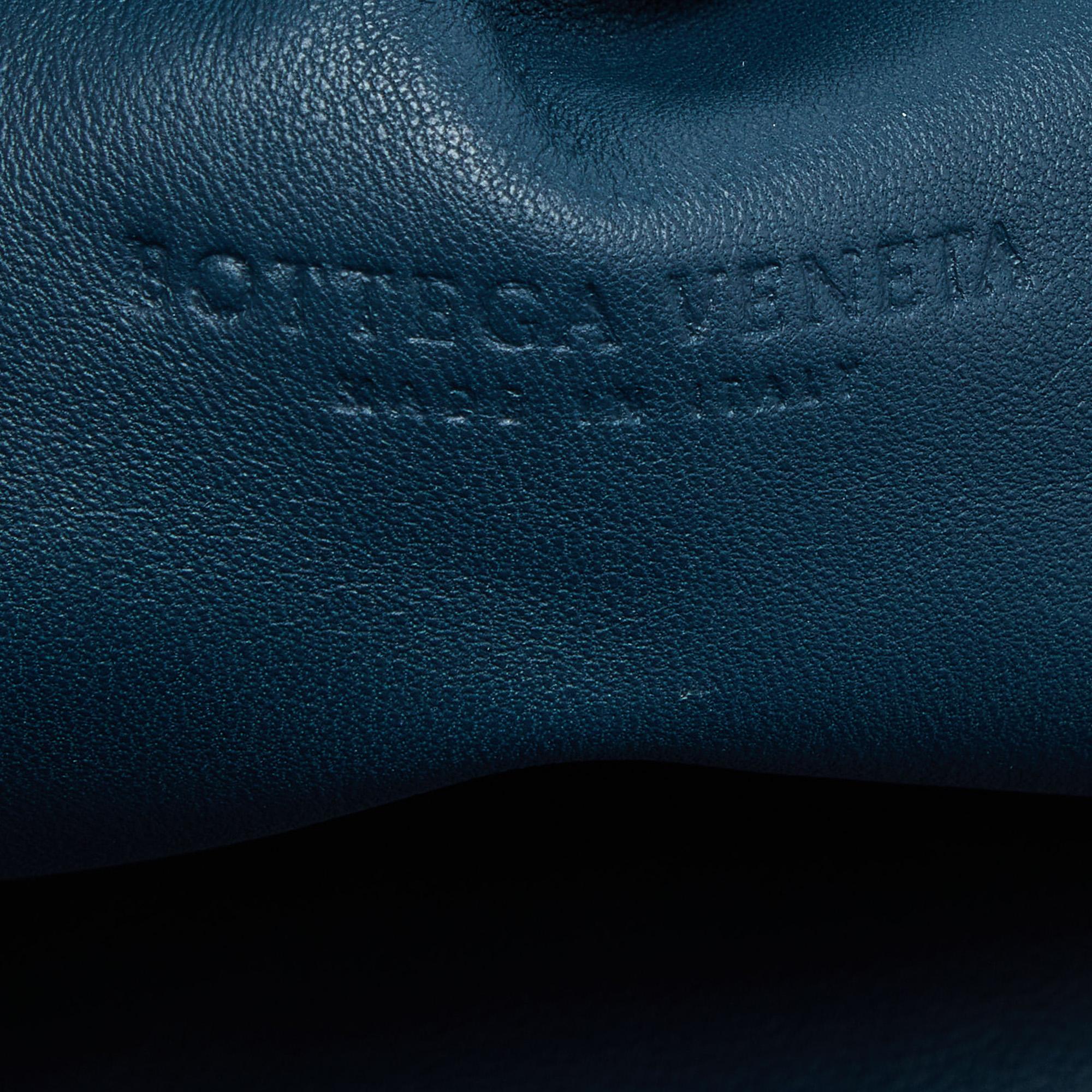 Bottega Veneta Teal Blue Intrecciato Leather Classic The Pouch Clutch 3