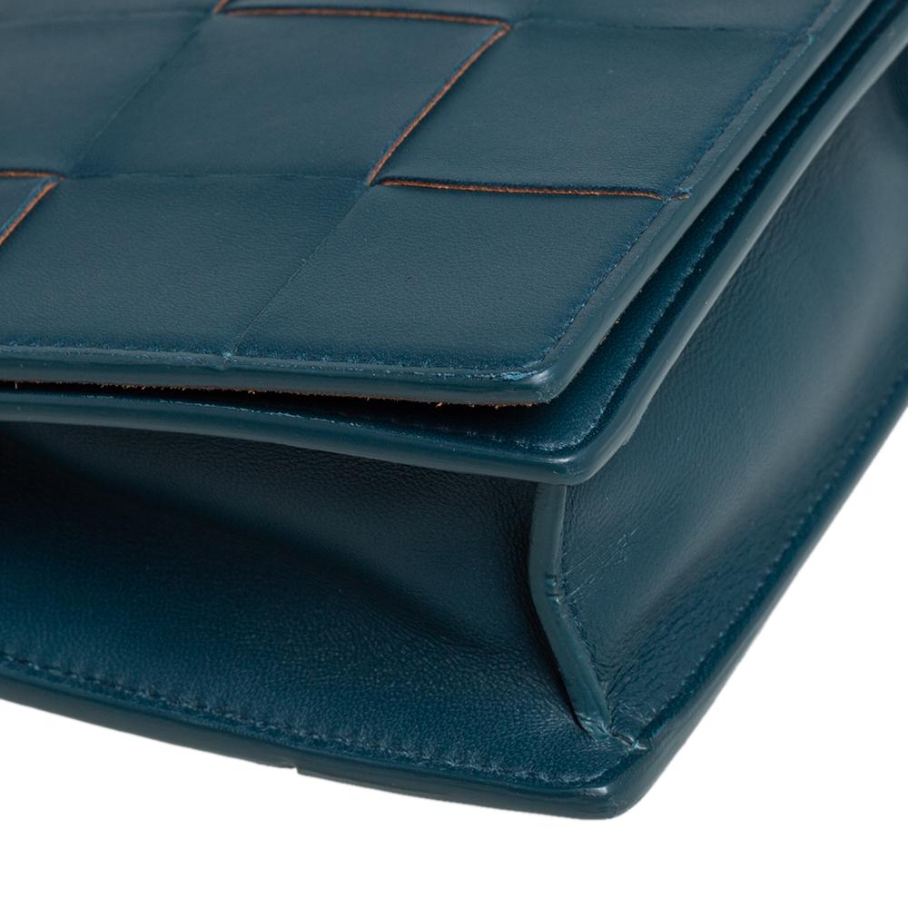 Bottega Veneta Teal Blau Leder Mini Kassette Crossbody Tasche 2