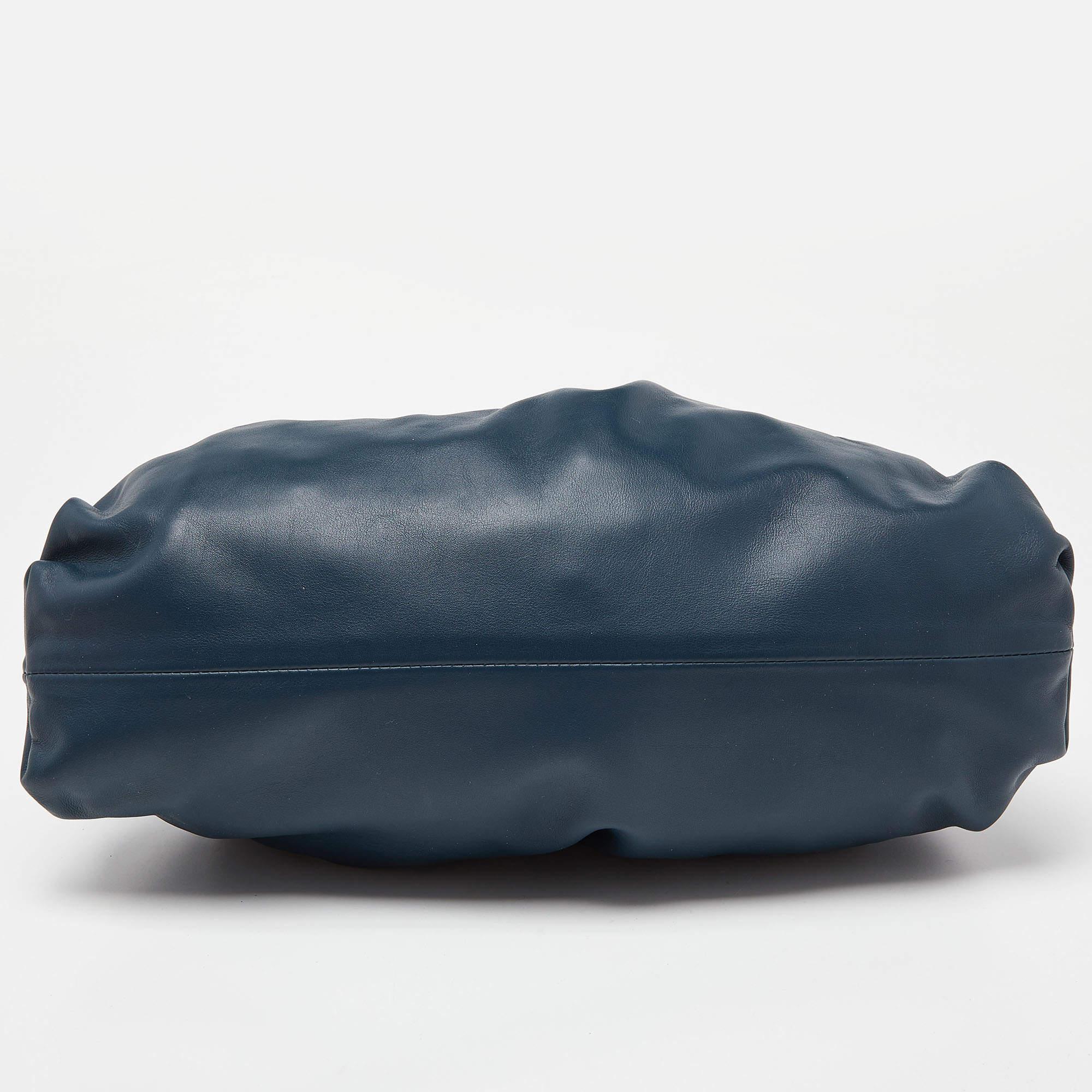 Bottega Veneta Teal Blue Leather The Pouch Clutch 4