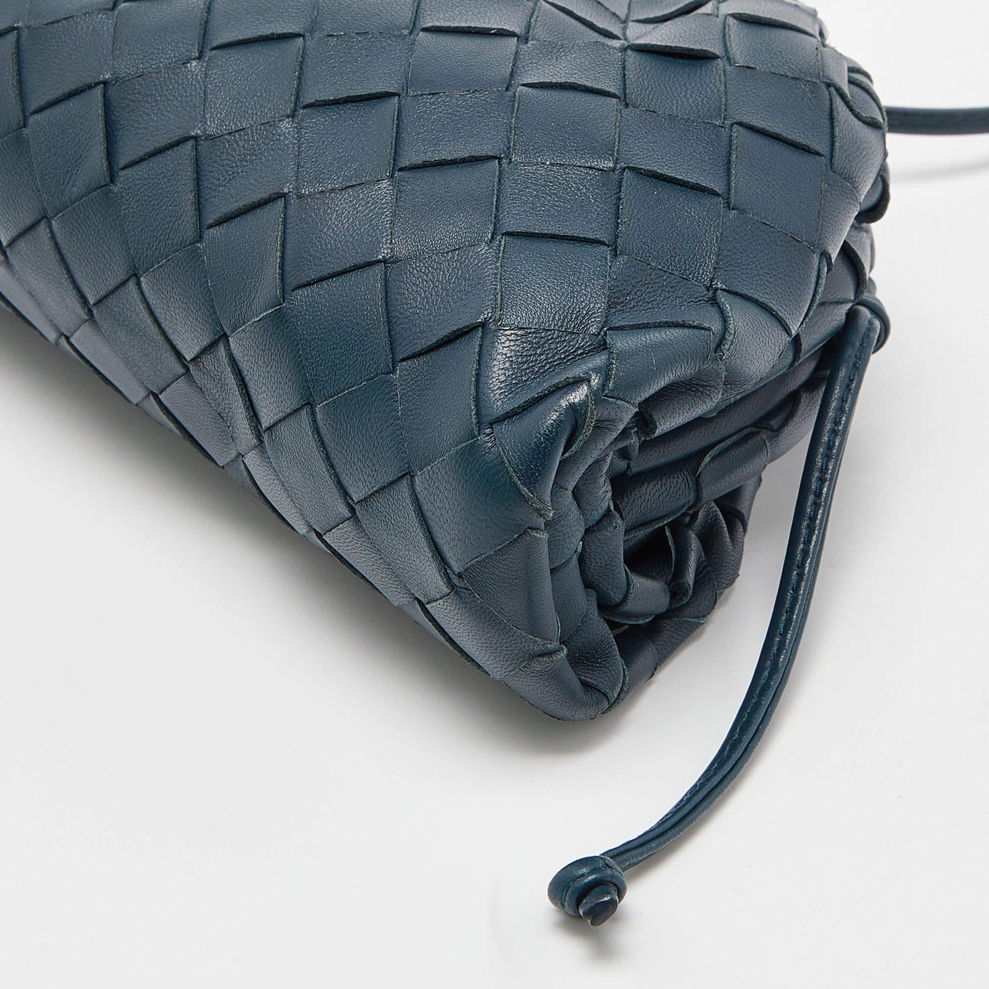 Bottega Veneta Teal Intrecciato Leather Mini The Pouch Bag 5