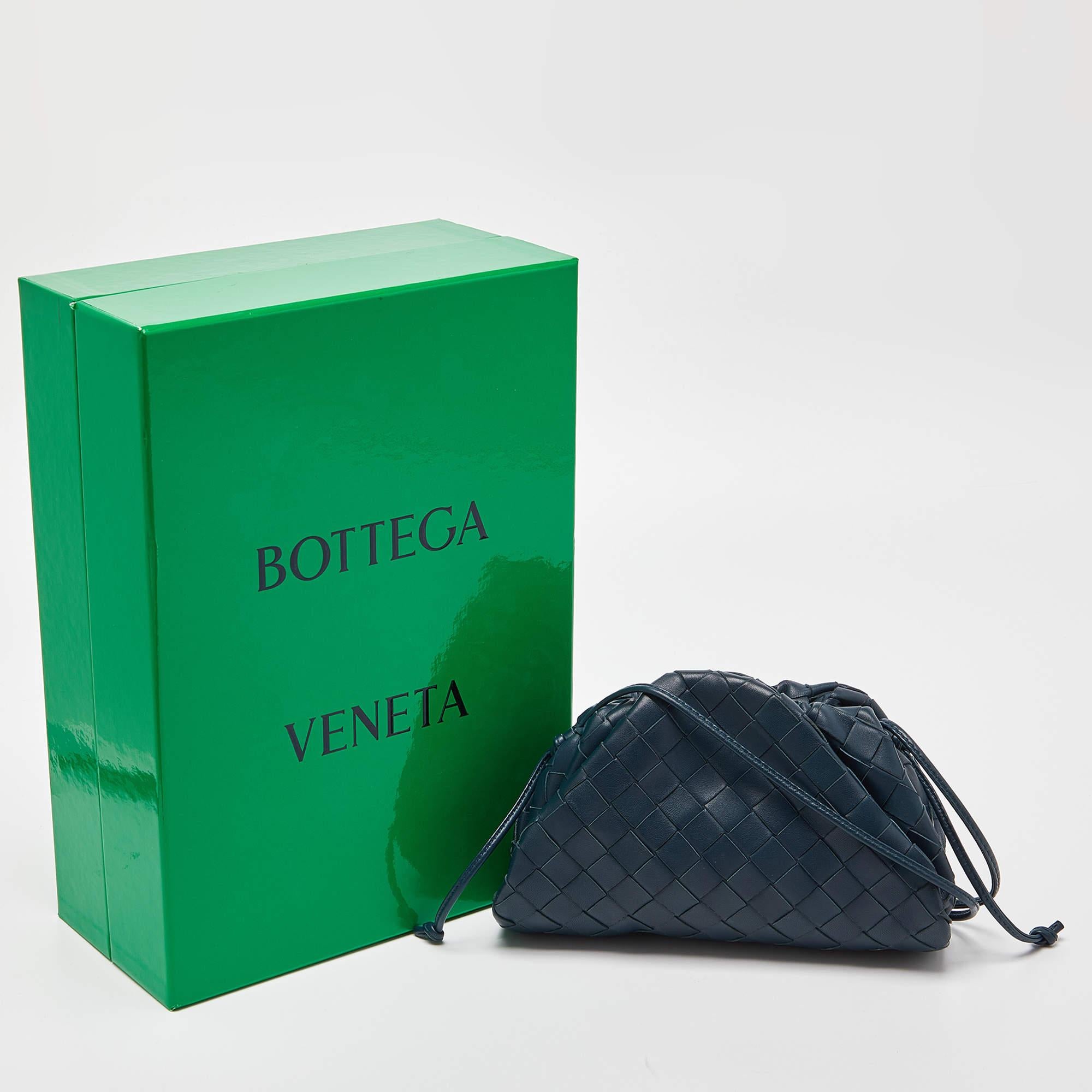 Bottega Veneta Teal Intrecciato Leather Mini The Pouch Bag 8