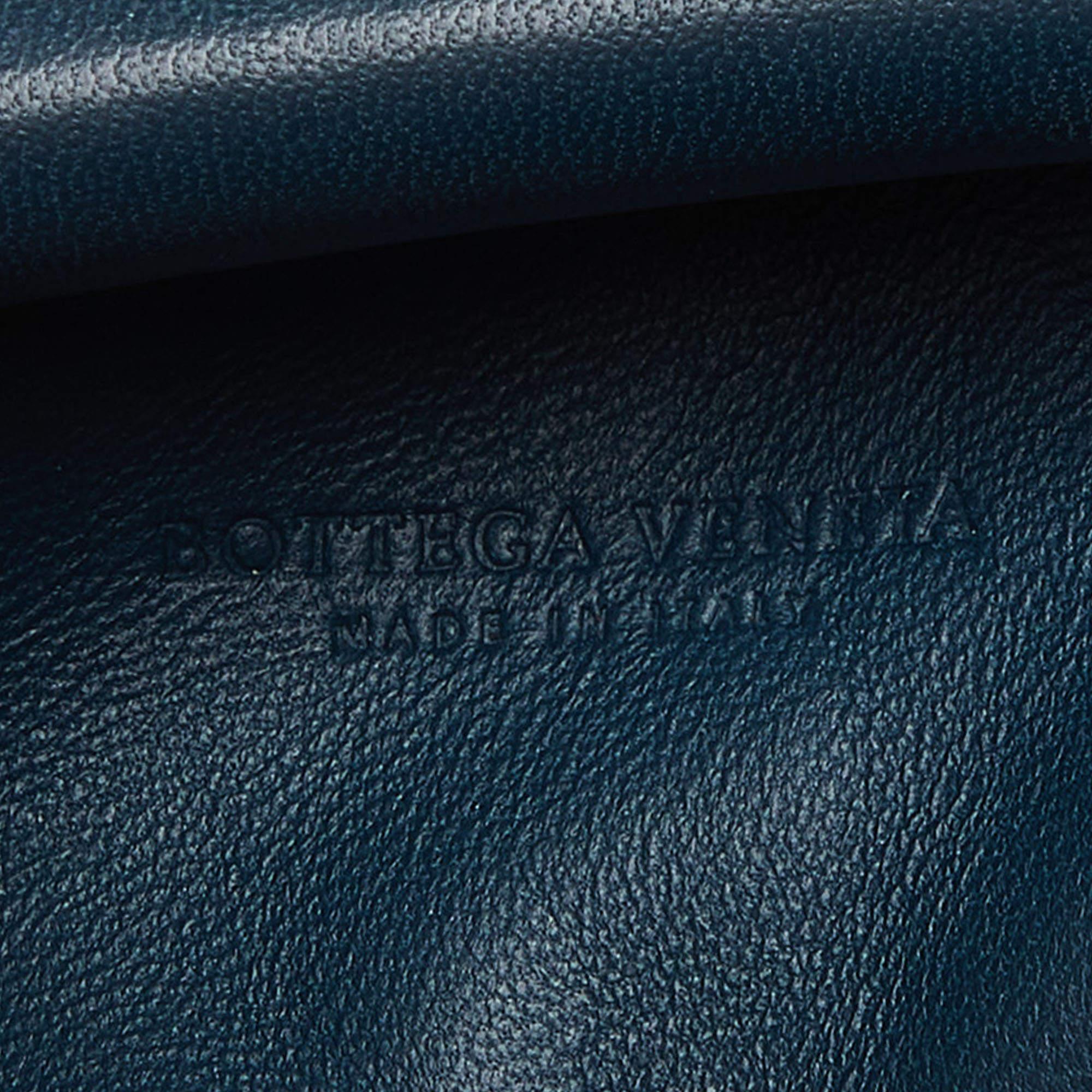 Bottega Veneta Teal Intrecciato Leather Mini The Pouch Bag 2