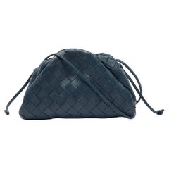 Bottega Veneta Teal Intrecciato Leather Mini The Pouch Bag
