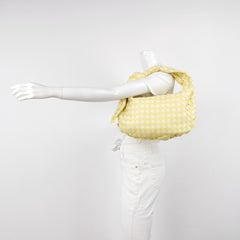 Bottega Veneta Teen Jodie Yellow White Checkered Intrecciato Leather