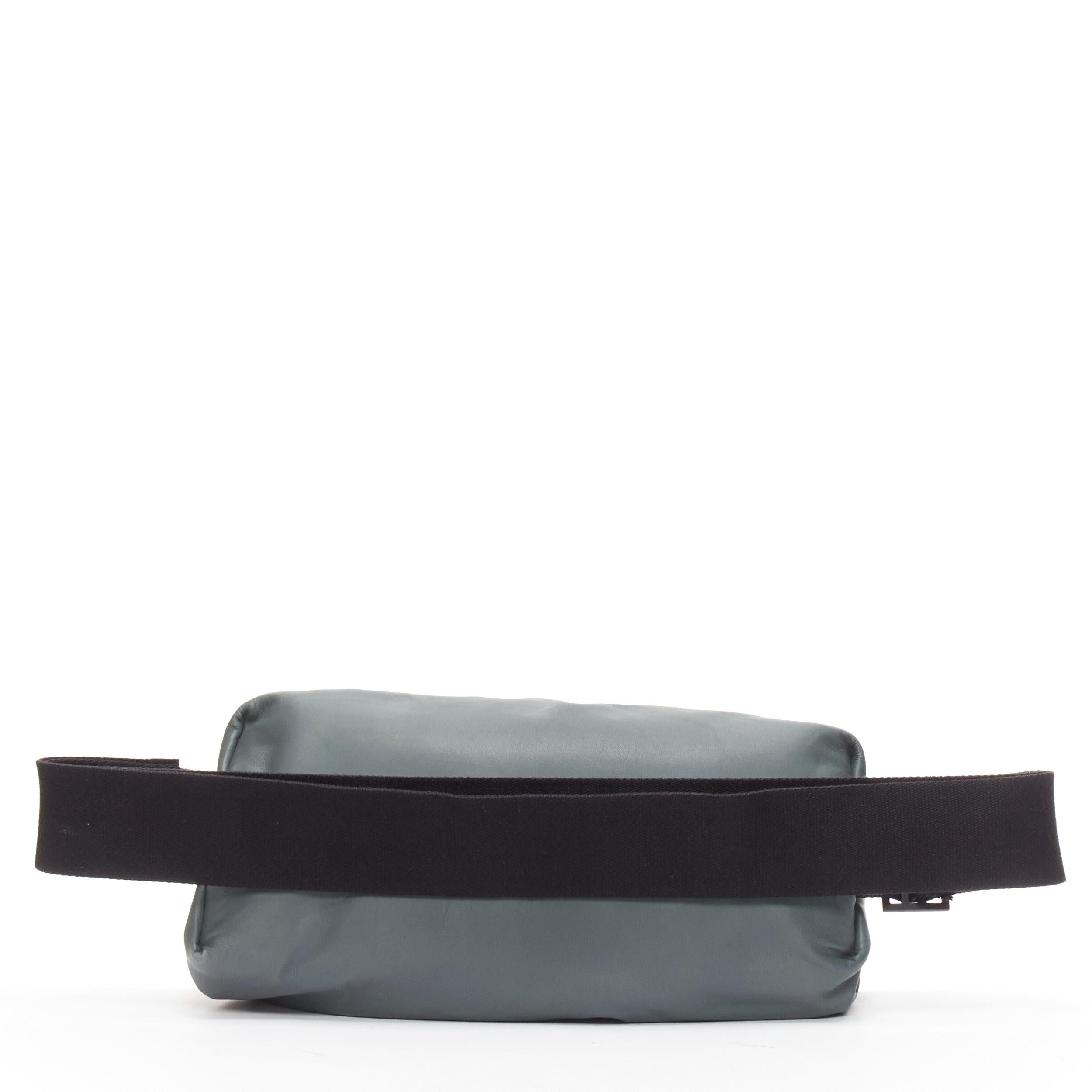 BOTTEGA VENETA The Body pouch grey smooth leather black sport strap waist bag For Sale 1