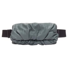 BOTTEGA VENETA The Body pouch grey smooth leather black sport strap waist bag