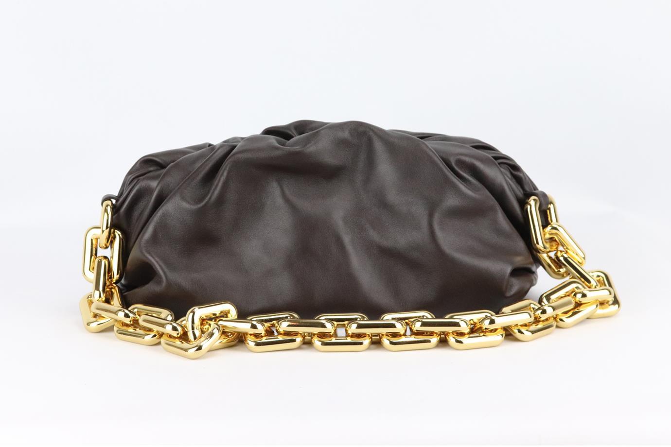 Bottega Veneta The Chain Pouch Gathered Leather Shoulder Bag In Excellent Condition In London, GB