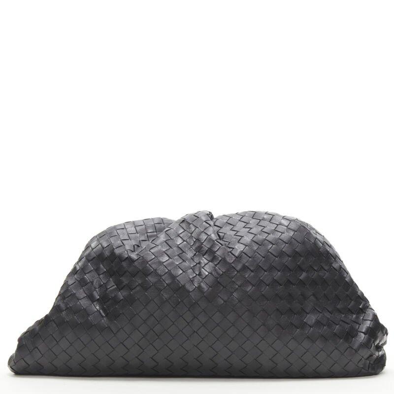 Women's BOTTEGA VENETA The Intrecciato Pouch black signature woven leather clutch bag