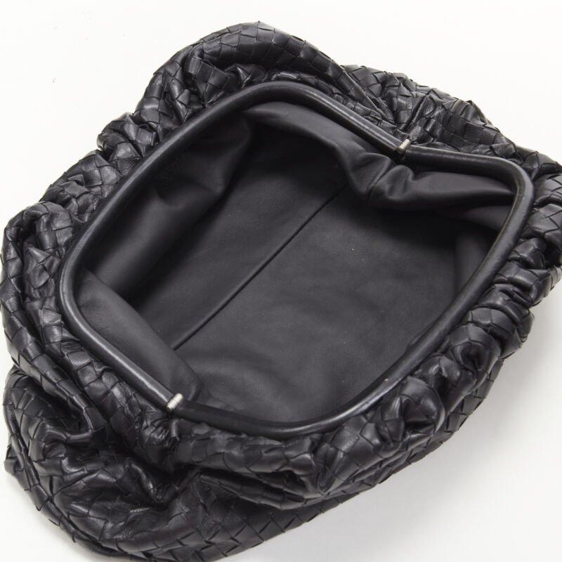 BOTTEGA VENETA The Intrecciato Pouch black signature woven leather clutch bag 2