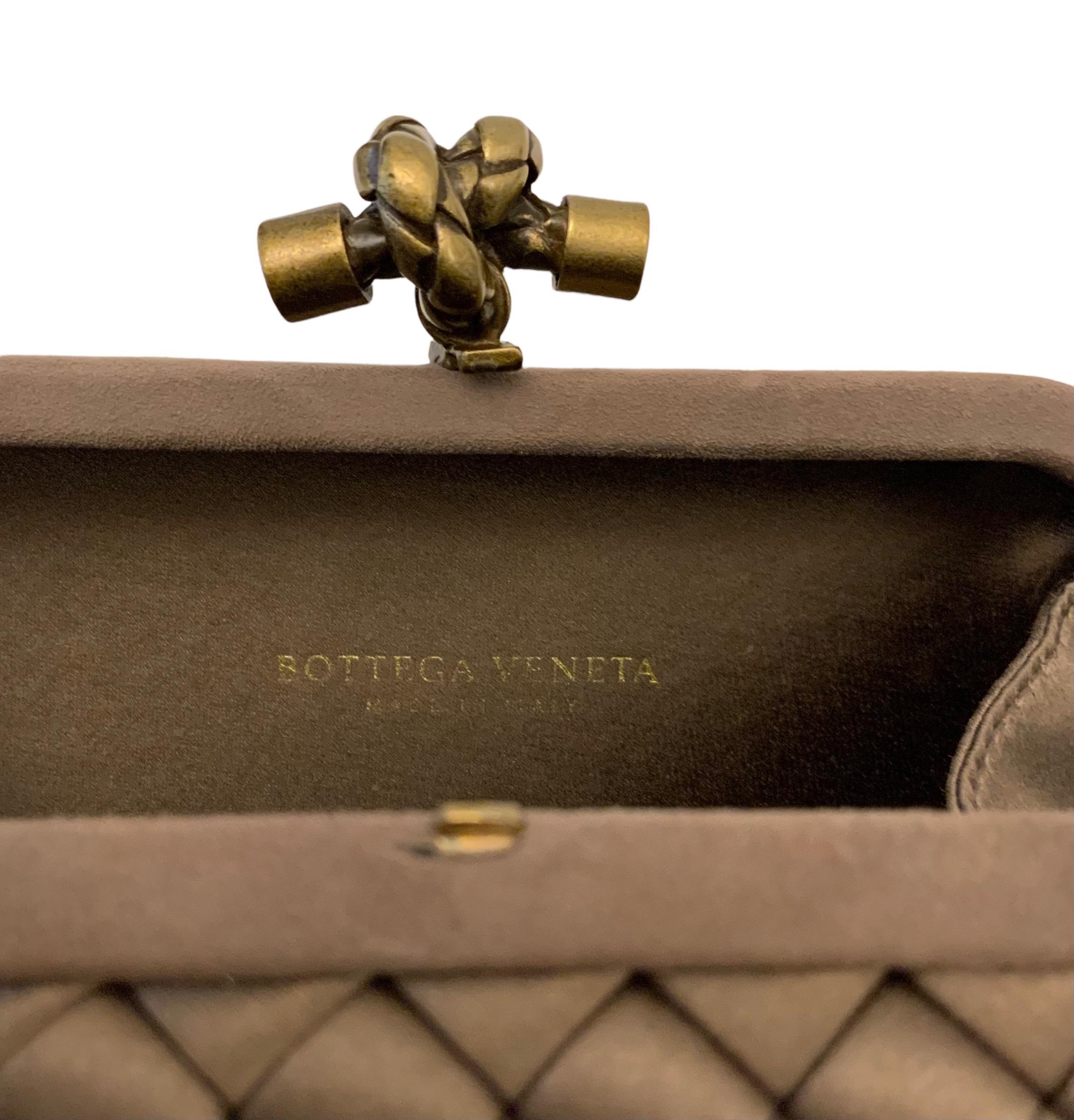 Women's or Men's Bottega Veneta The Knot Satin Box Clutch Bag