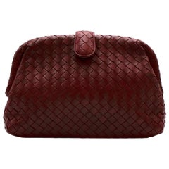 Bottega Veneta The Lauren 1980 Burgundy Intrecciato Clutch 