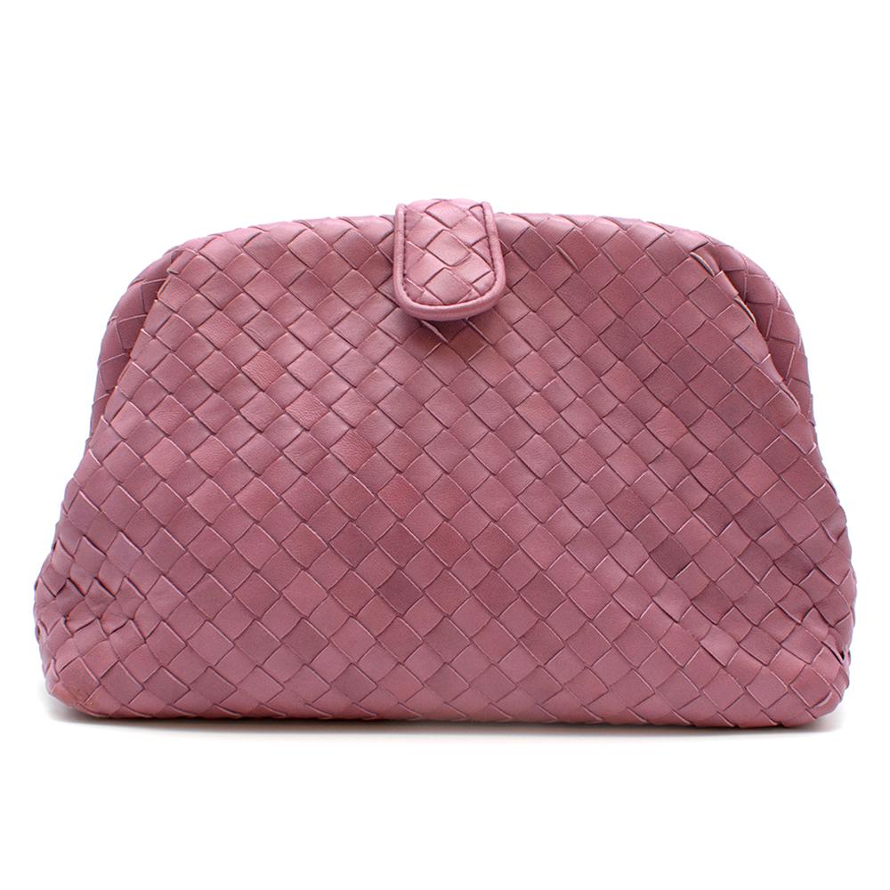 Brown Bottega Veneta The Lauren 1980 Leather Clutch in Deco Rose