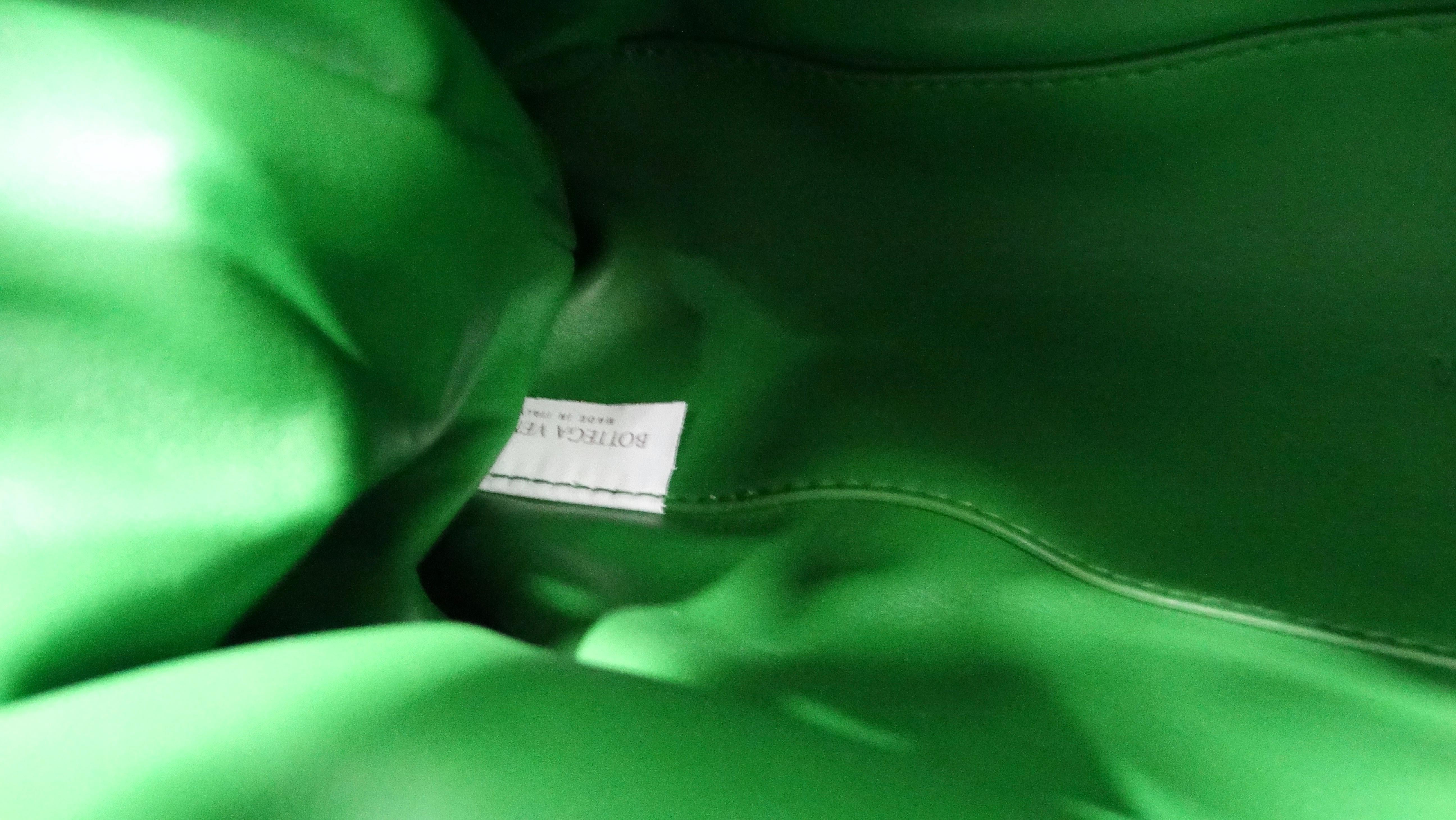 Bottega Veneta The Point Green Nylon Jacquard Triangle Bag For Sale 2