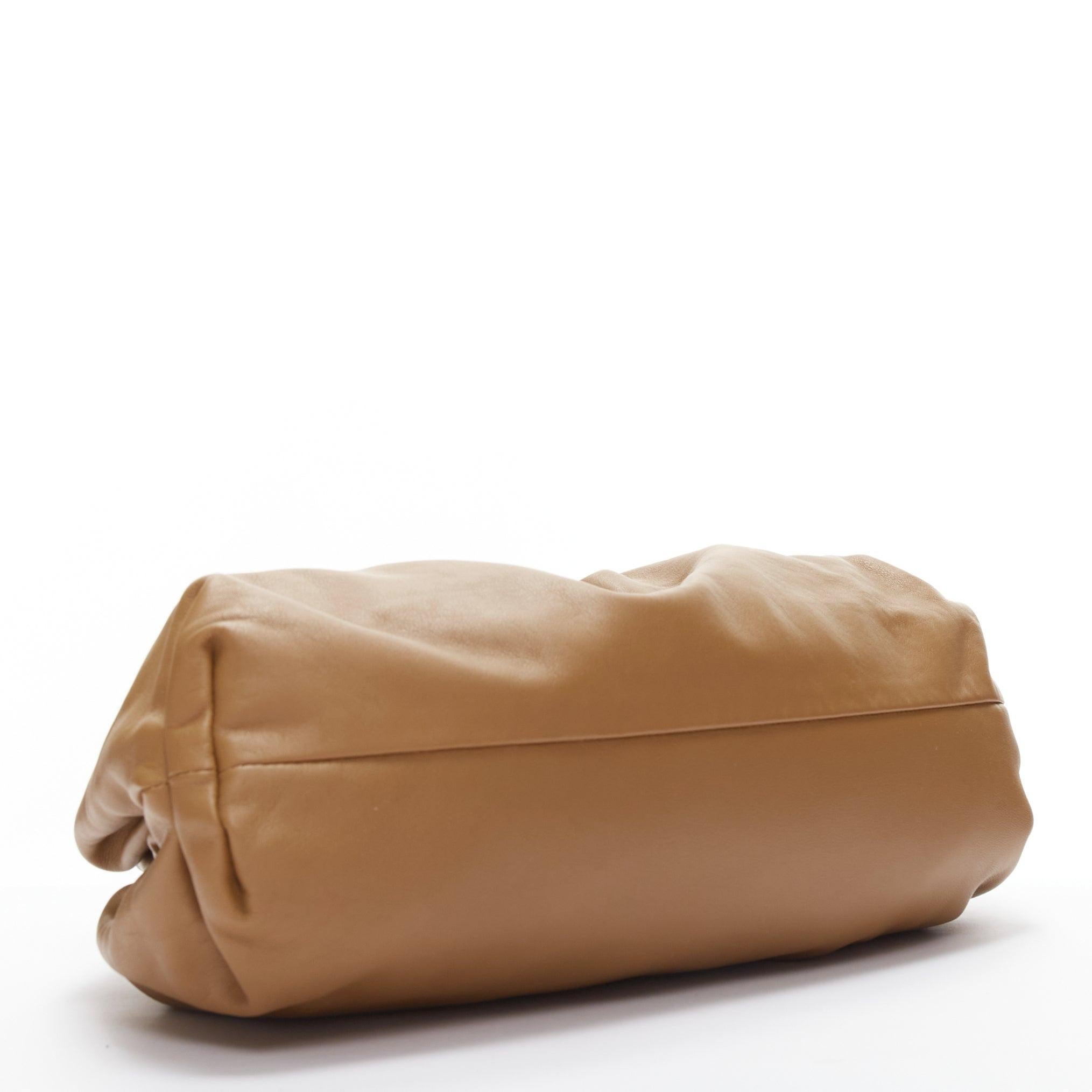 BOTTEGA VENETA The Pouch brown leather dumpling clutch bag For Sale 1