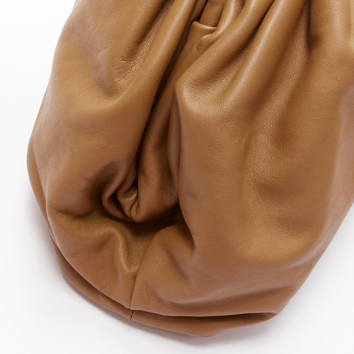BOTTEGA VENETA The Pouch brown leather dumpling clutch bag For Sale 3