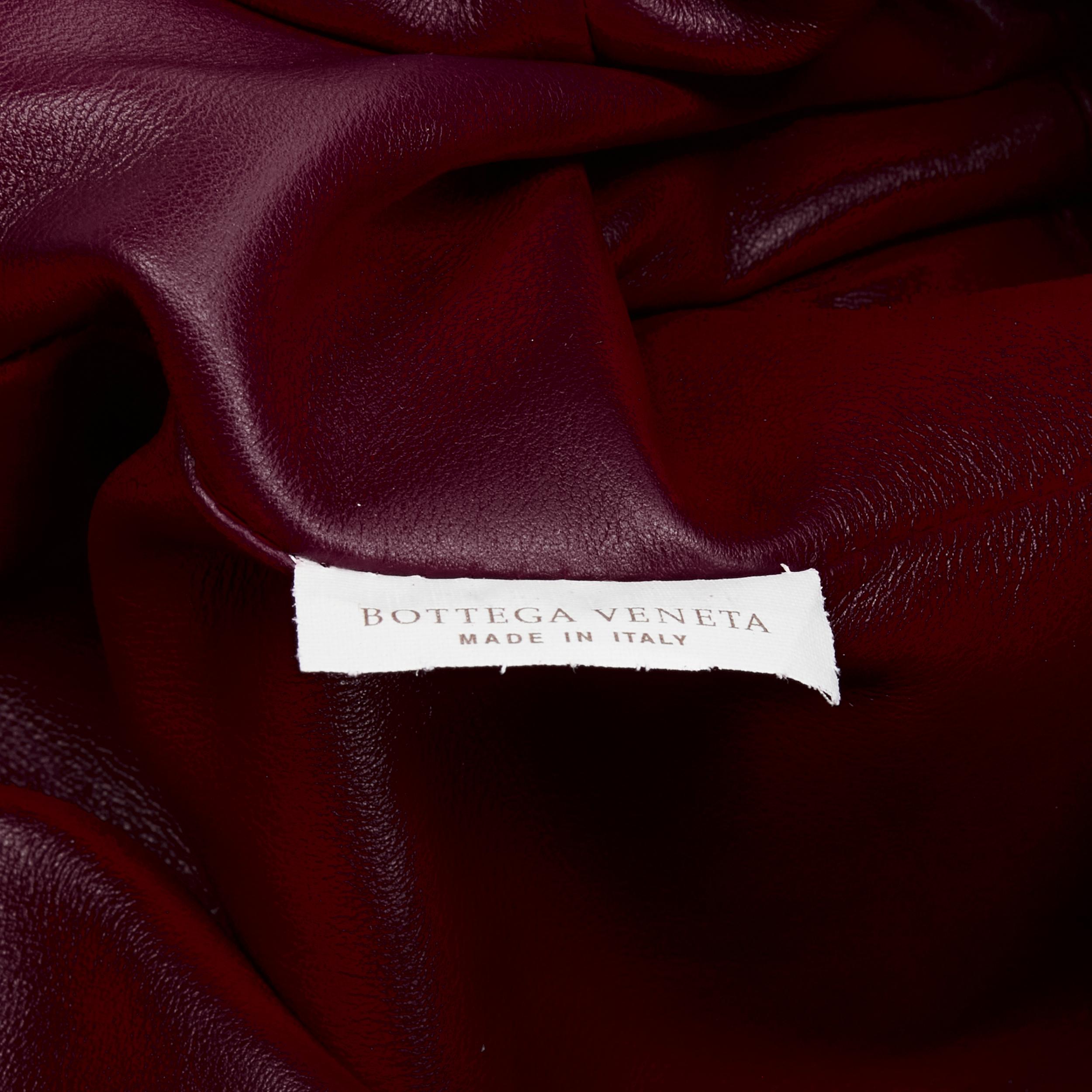 BOTTEGA VENETA The Pouch burgundy red soft lambskin leather clutch bag For Sale 4