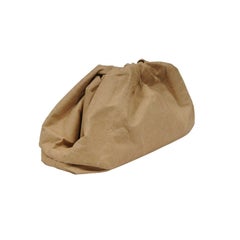 Bottega Veneta The Pouch Carta Tan Beige Kraft Paper Clutch Sac Travel Bag