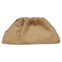 Bottega Veneta The Pouch Carta Tan Beige Kraft Paper Clutch Sac Travel Bag
