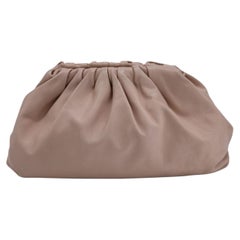 Bottega Veneta The Pouch Clutch Bag in Beige Calfskin Leather