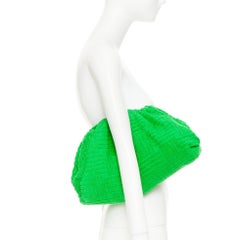 BOTTEGA VENETA The Pouch Intrecciato terrycloth leather dumpling clutch bag