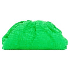 BOTTEGA VENETA The Pouch Intrecciato terrycloth leather dumpling clutch bag