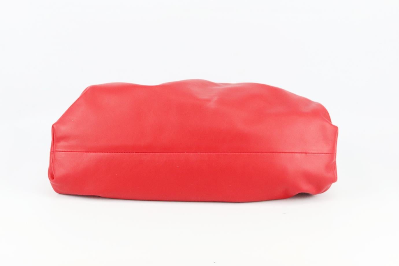 Red Bottega Veneta The Pouch Large Leather Clutch For Sale