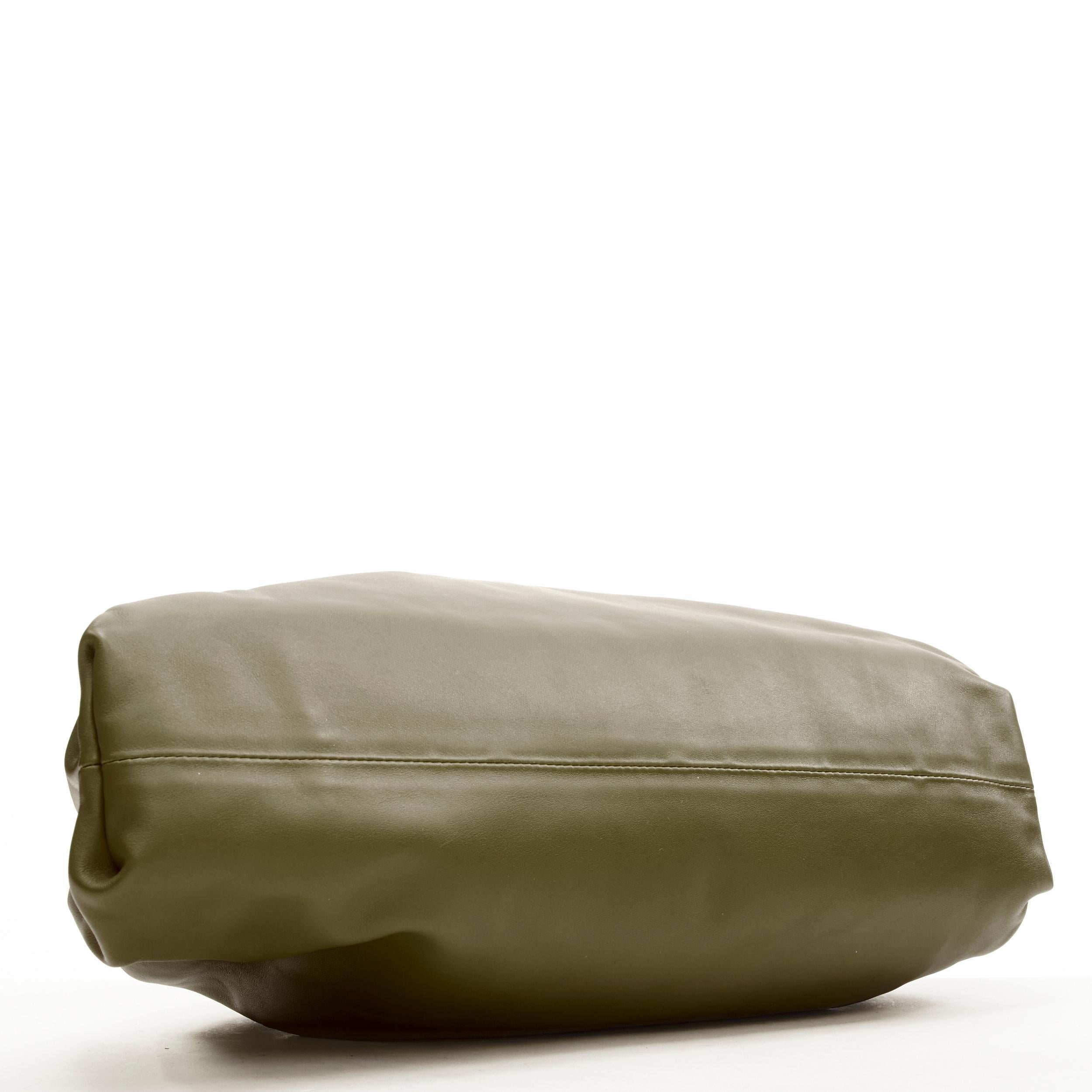 Brown BOTTEGA VENETA The Pouch Large Olive green leather gathered dumpling clutch bag