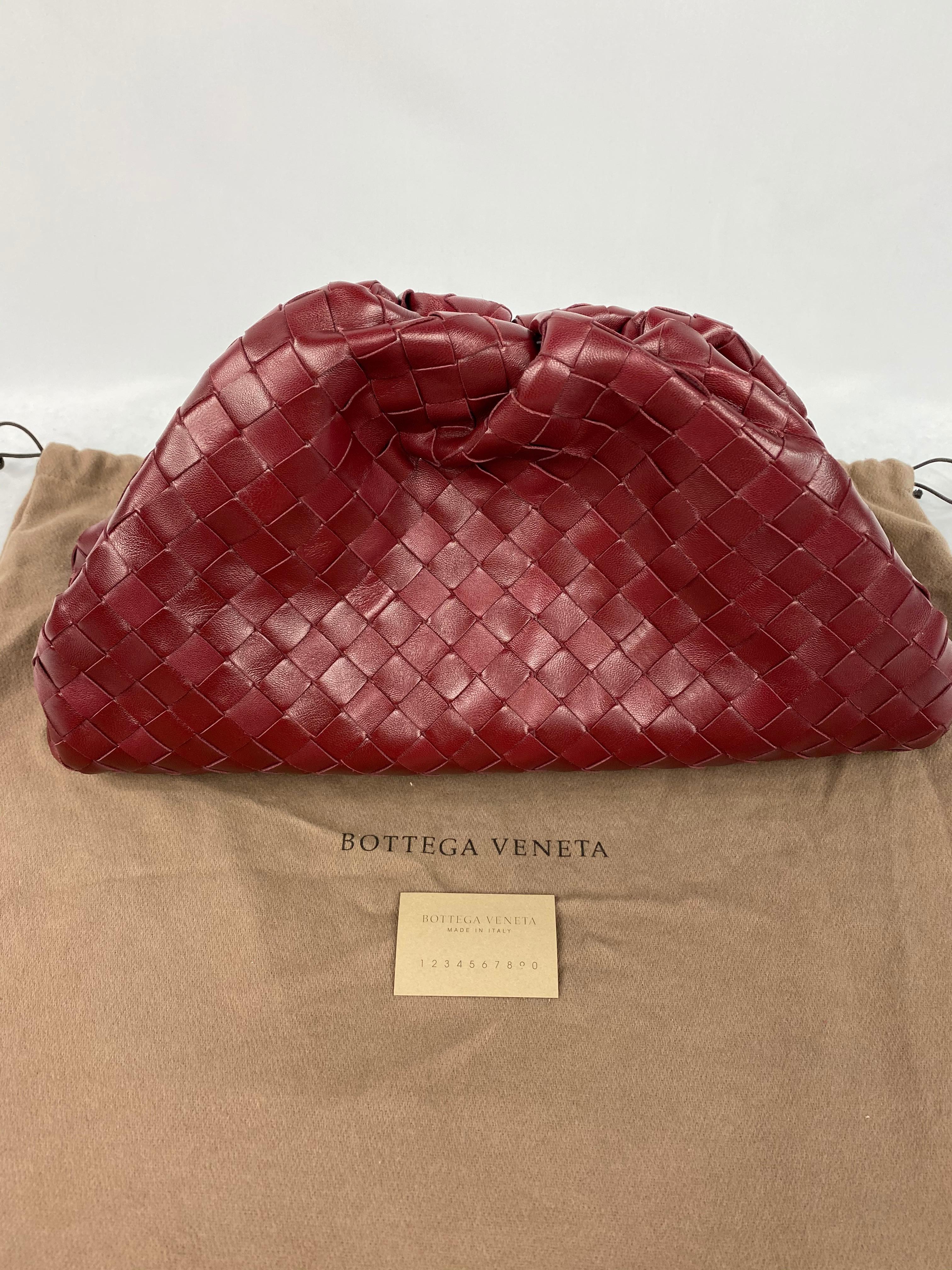 Bottega Veneta The Pouch Red Leather Clutch Purse Handbag  3