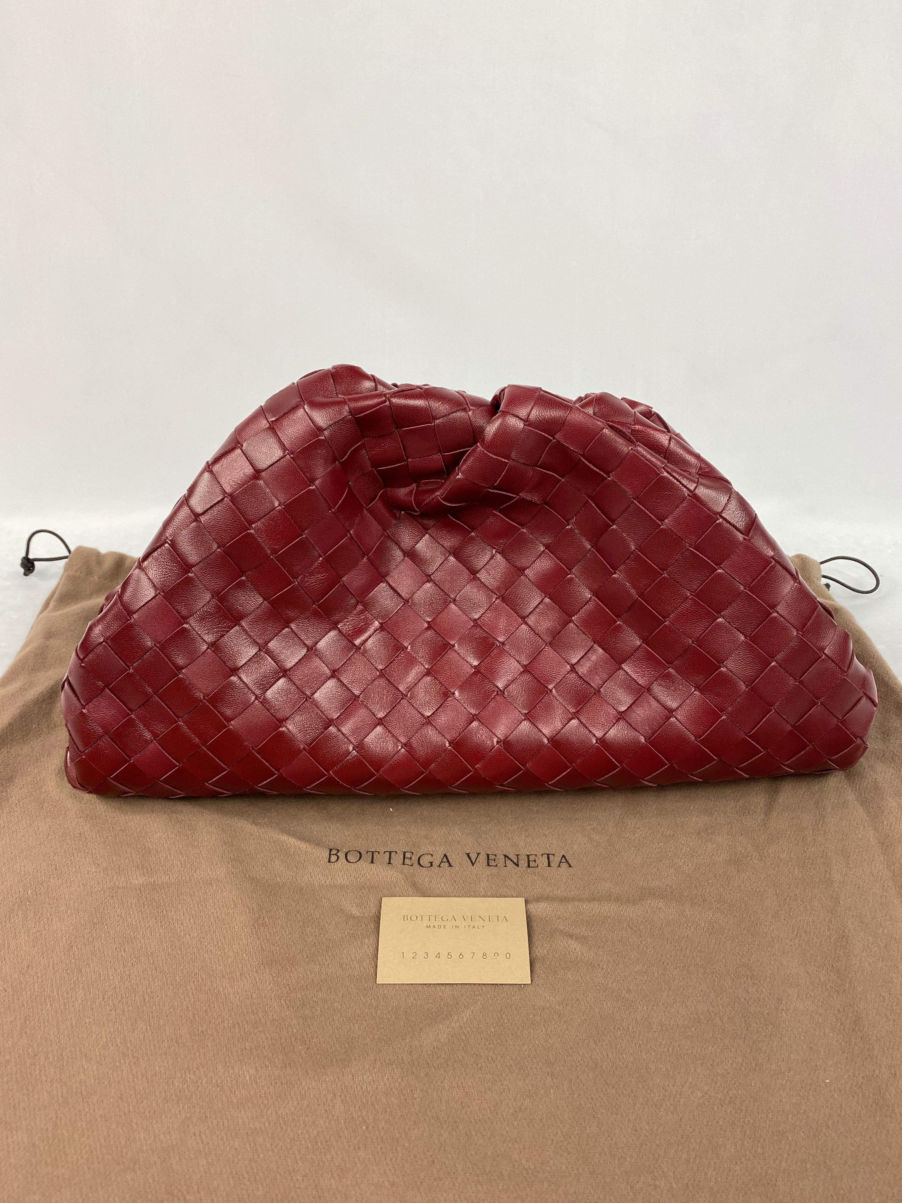 Bottega Veneta The Pouch Red Leather Clutch Purse Handbag  4