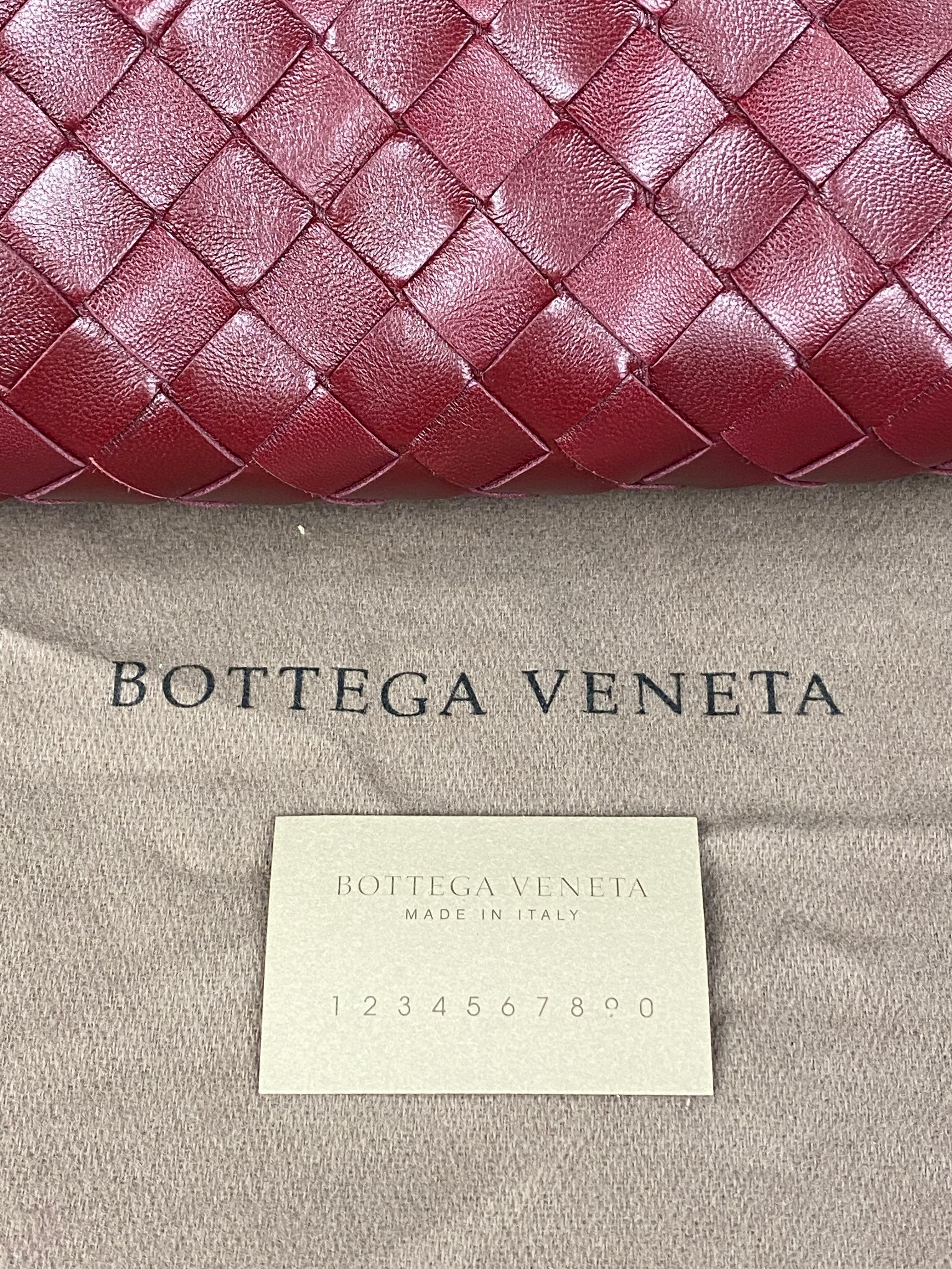 Bottega Veneta The Pouch Red Leather Clutch Purse Handbag  5