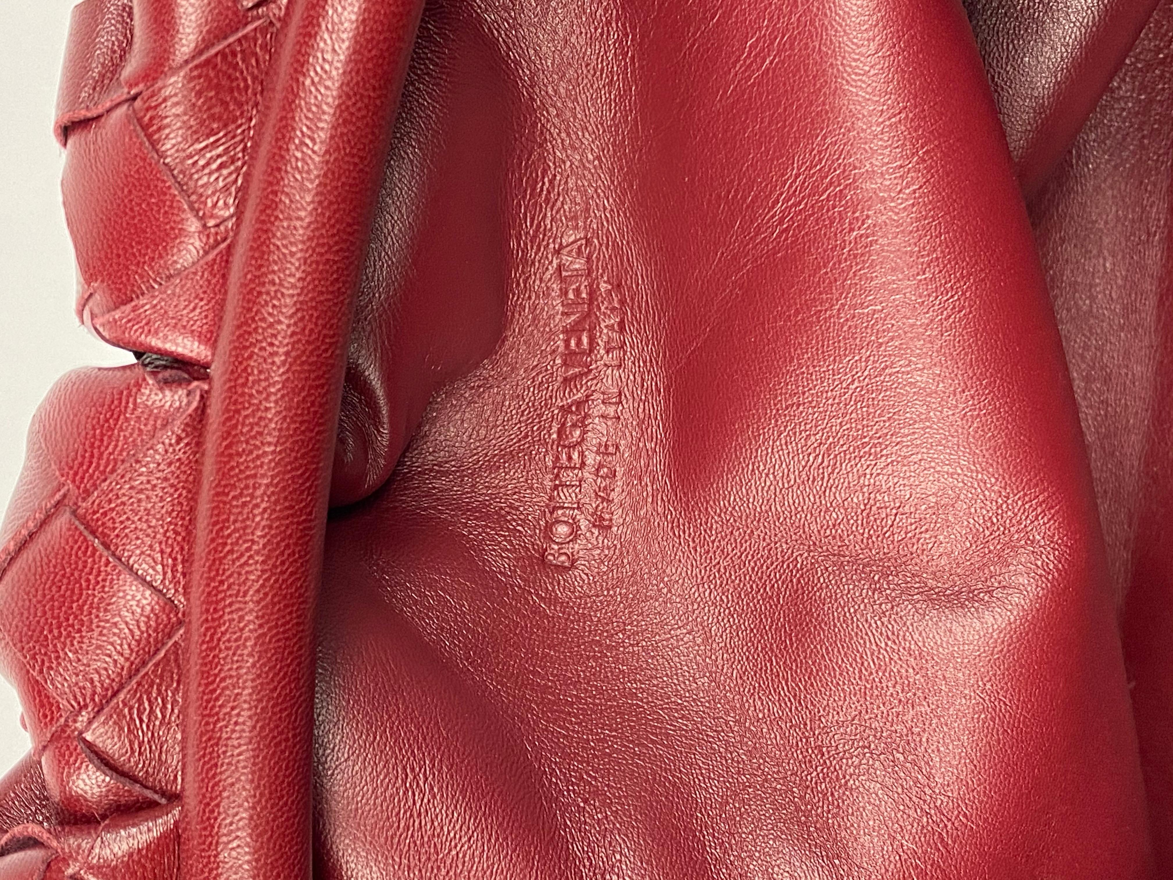 Bottega Veneta The Pouch Red Leather Clutch Purse Handbag  1
