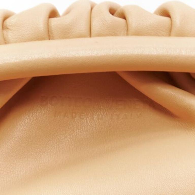 BOTTEGA VENETA The Pouch Small tan brown leather dumpling clutch bag 5