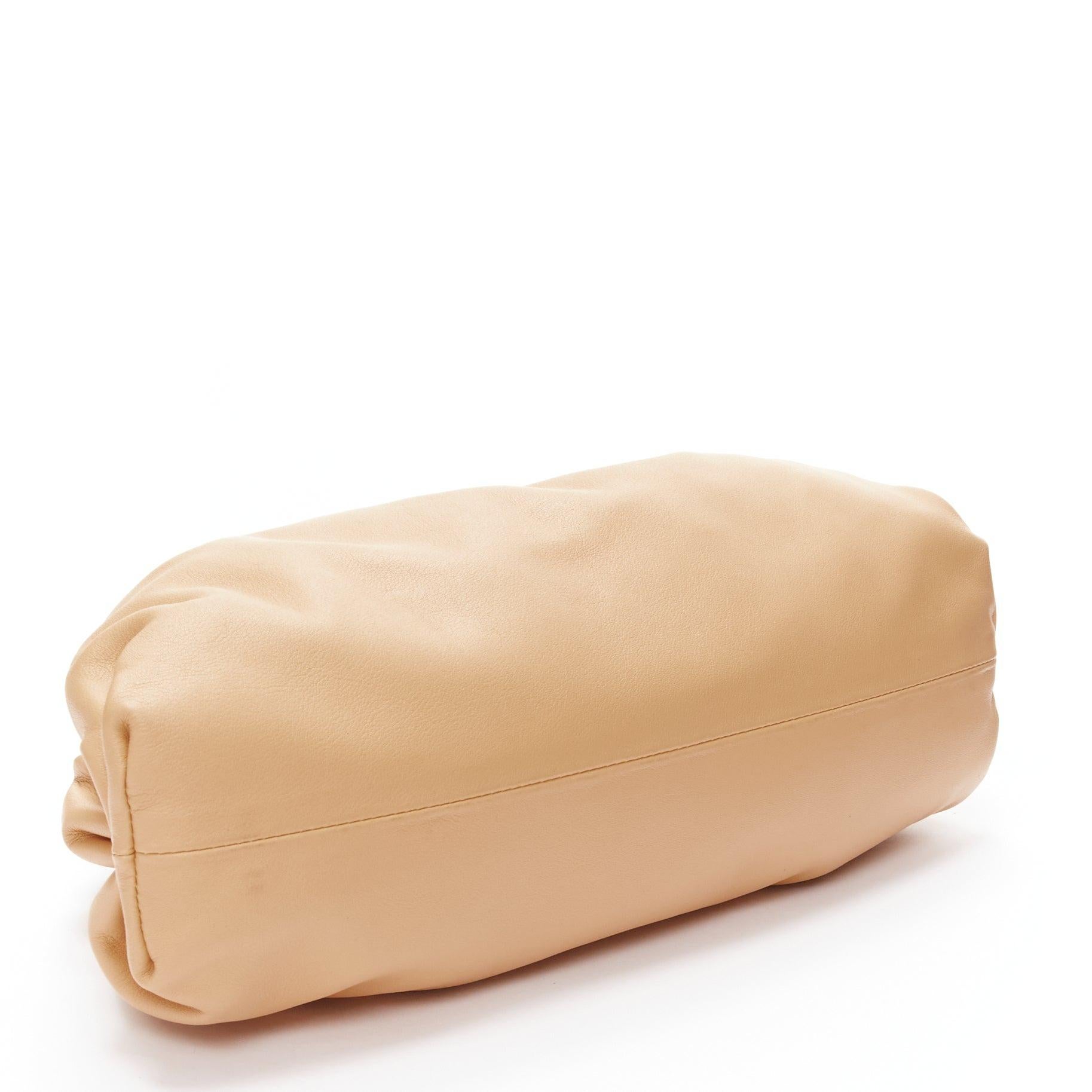 BOTTEGA VENETA The Pouch Small tan brown leather dumpling clutch bag For Sale 1