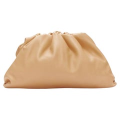 BOTTEGA VENETA The Pouch Small tan brown leather dumpling clutch bag